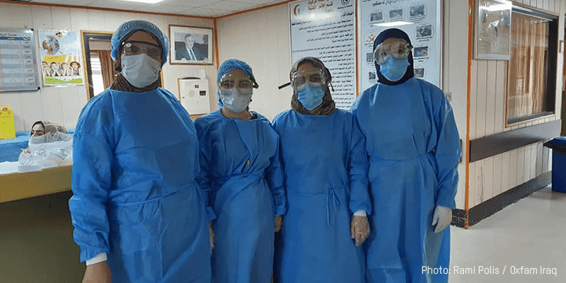 Oxfam supporting the response with essential medical supplies and personal protection equipment to be used in camps and local health facilities. As well as supporting health awareness messaging across Kirkuk.