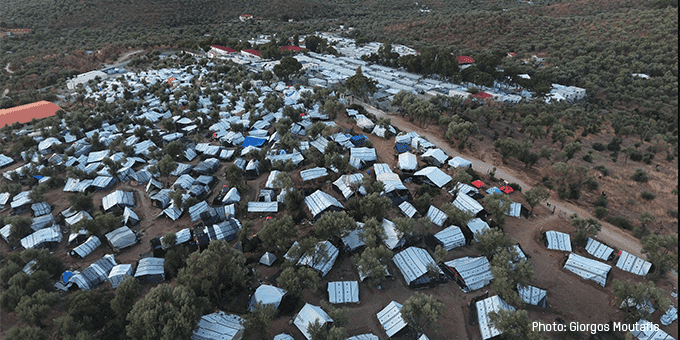 Moria refugee camp fire