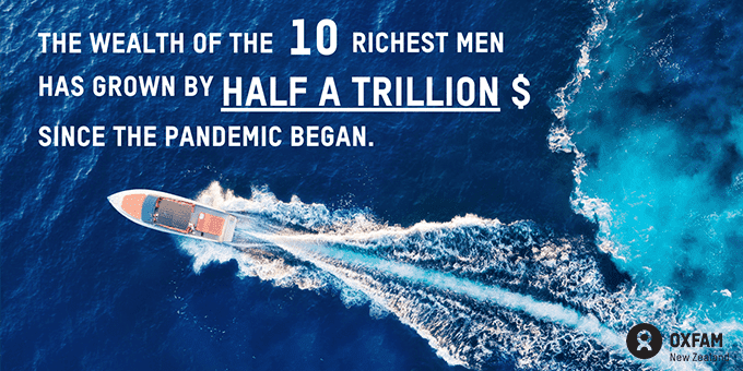 The wealth of the 10 richest men has grown by half a trillion since the pandemic began.