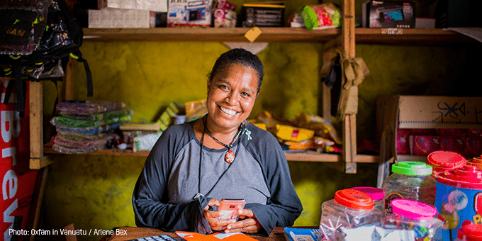 Woman smiling at camera