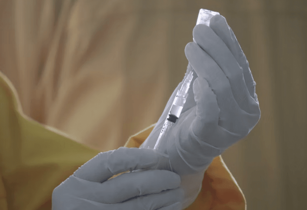 Close up of a vaccine being prepared