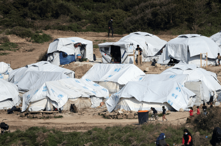 Aerial view of Lesbos refugee centre