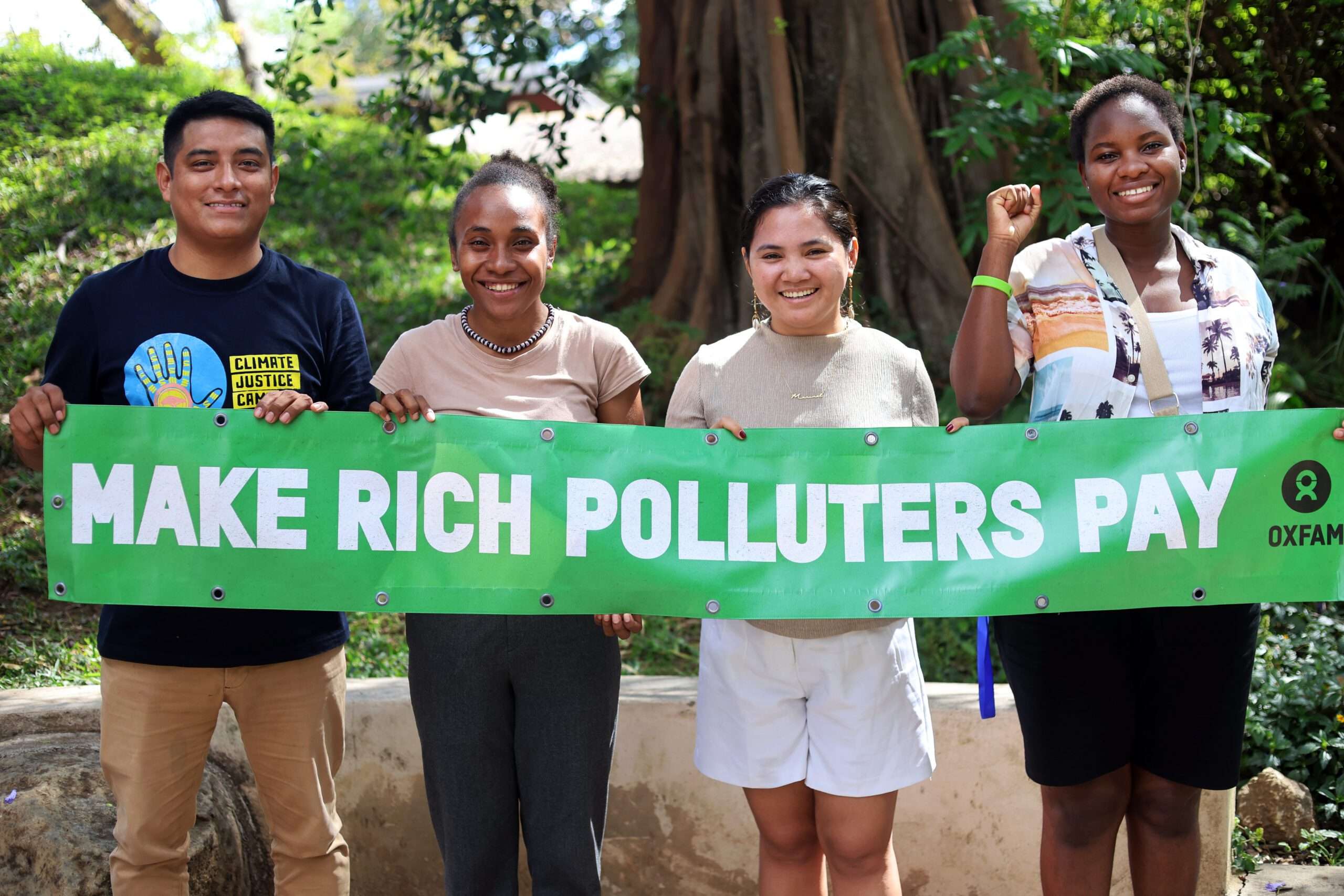 Climate activists Cynthia, Hilda, Marinel and Pavel at the Climate Justice Camp in Tanzania