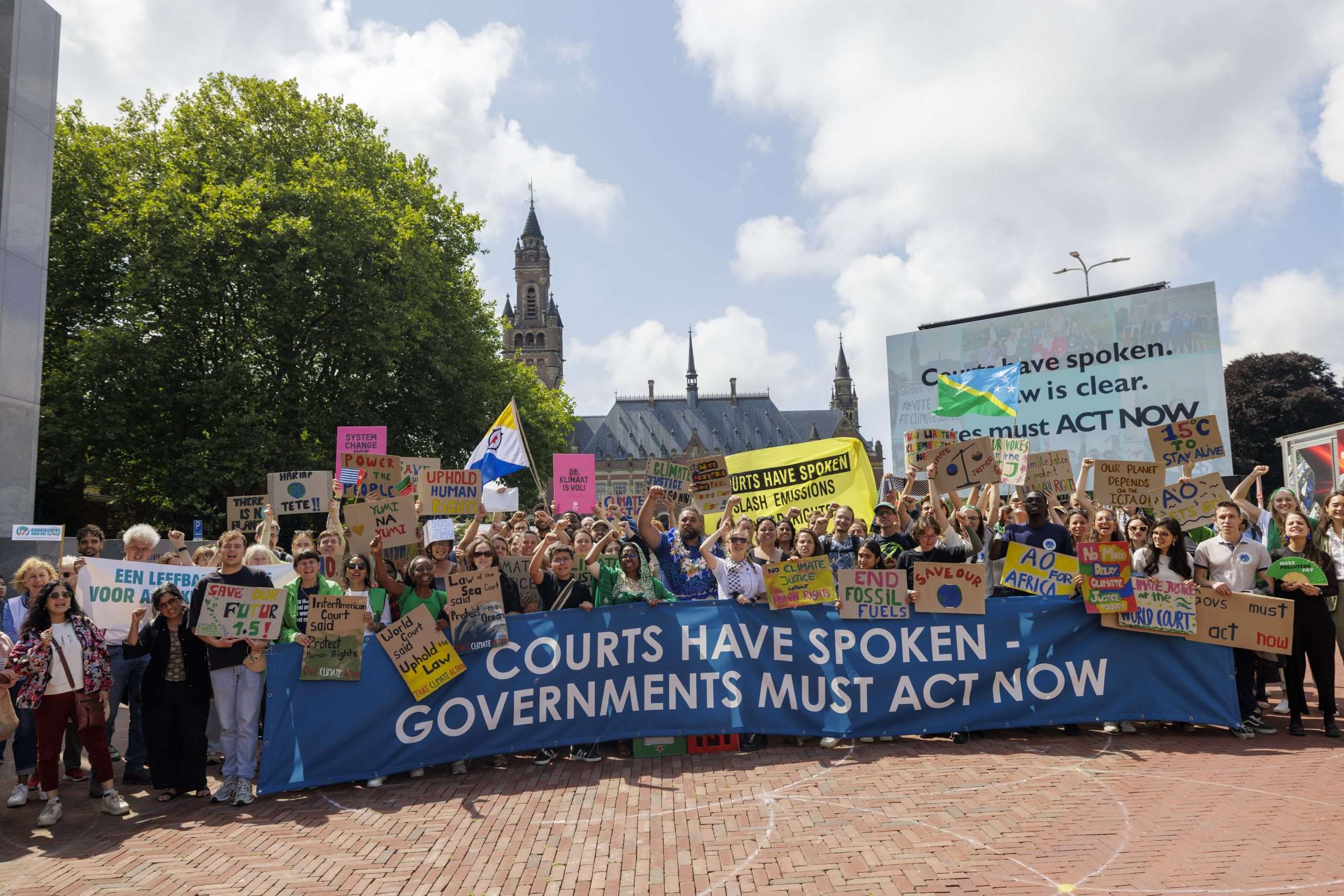 Group of Oxfam supporters outside The Hague