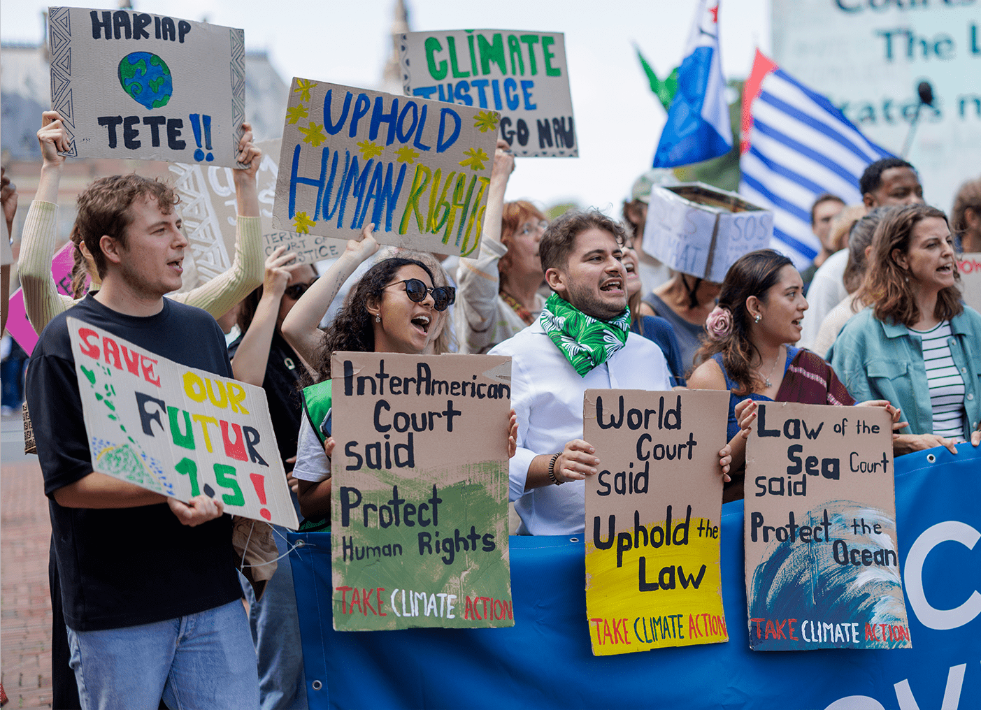Group of Oxfam supporters outside The Hague