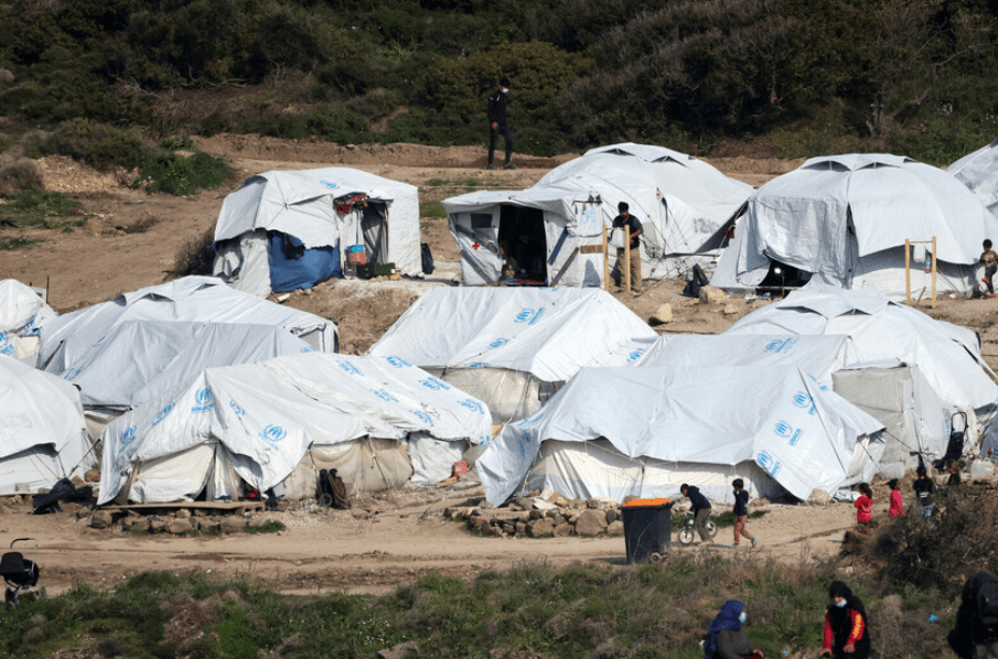 Aerial view of Lesbos refugee centre