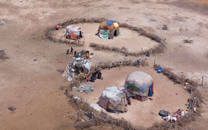 Aerial view of camp