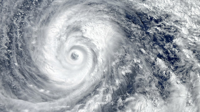Bird eye view of cyclone