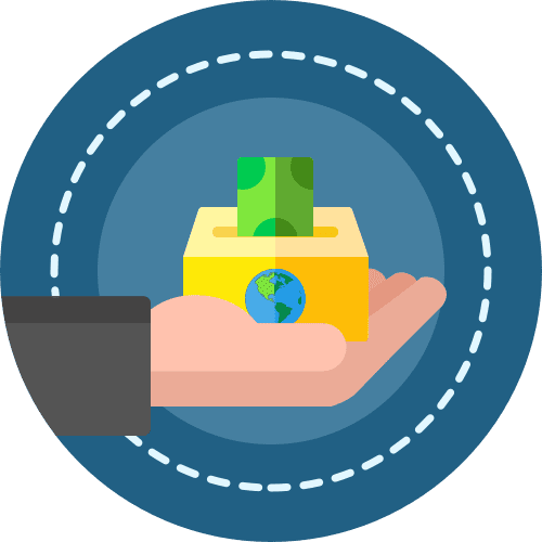 Hand holding a money box