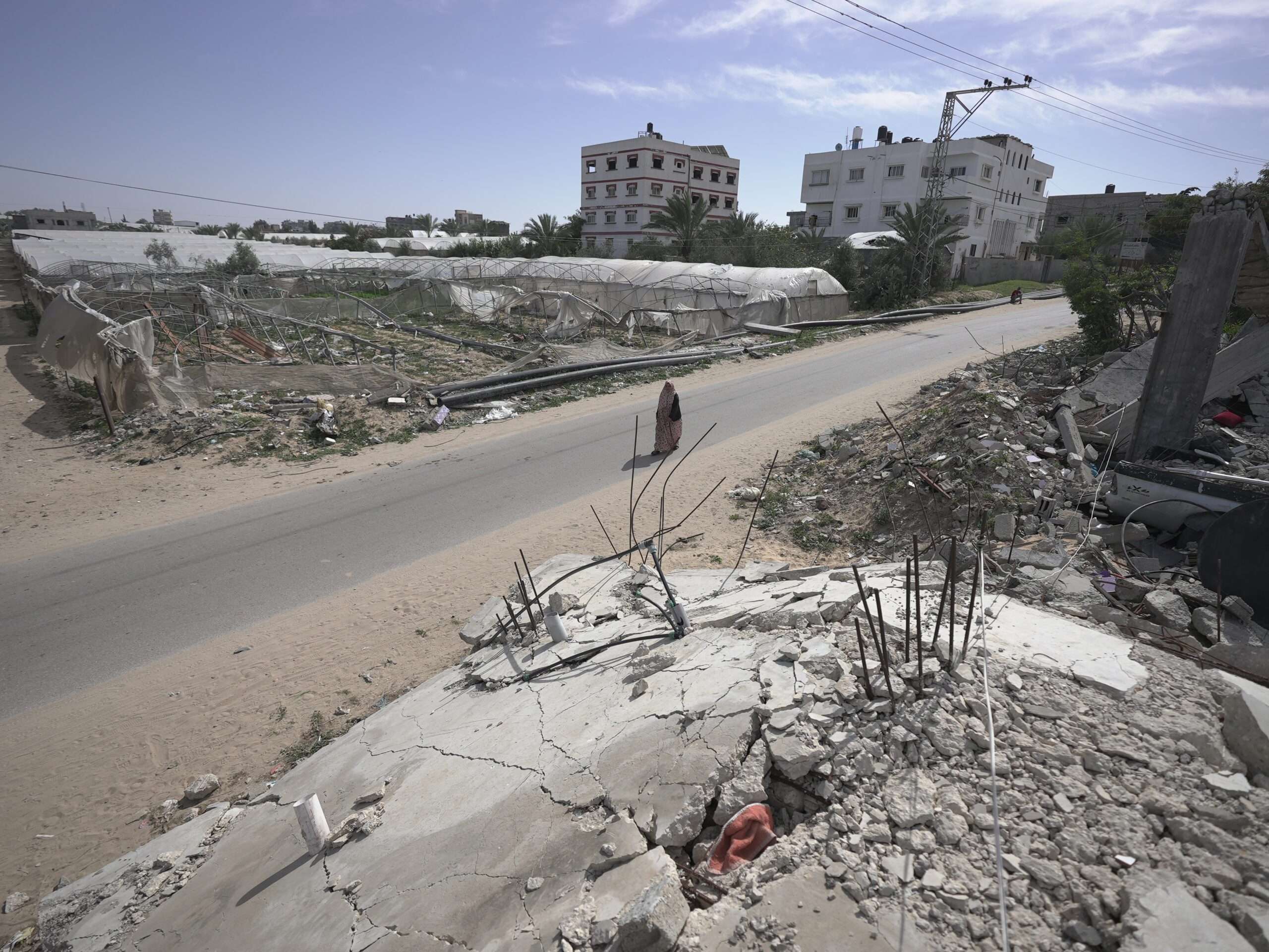 Ameera walking on road in Gaza