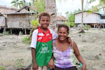 Joyce and her son from Solomon Islands