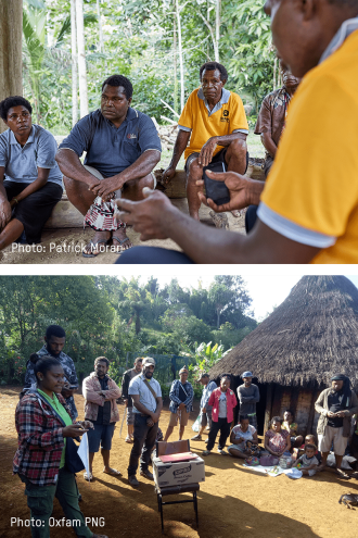 Two images showing participants in PNG