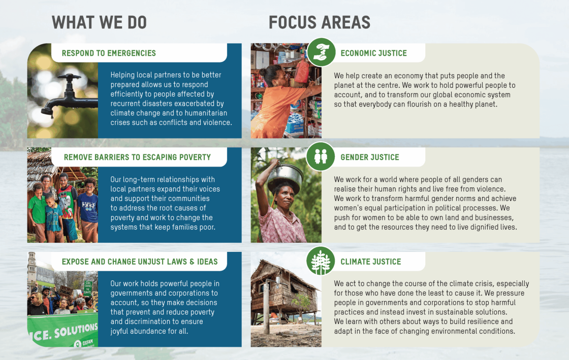 What we do and focus areas infographic